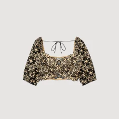 Femme SANDRO Top Court En Broderie Anglaise