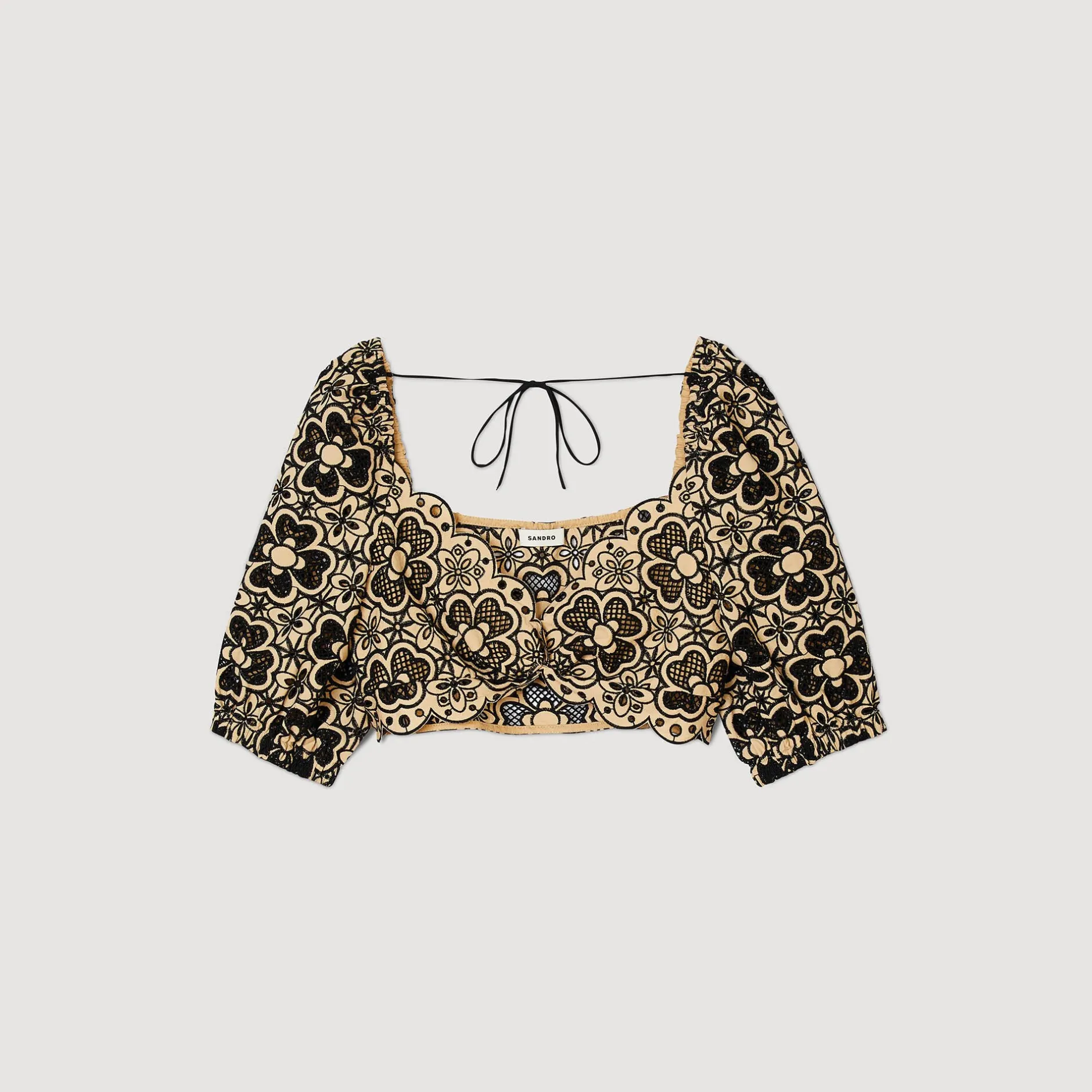 Femme SANDRO Top Court En Broderie Anglaise