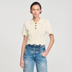 Femme SANDRO Top Court En Maille