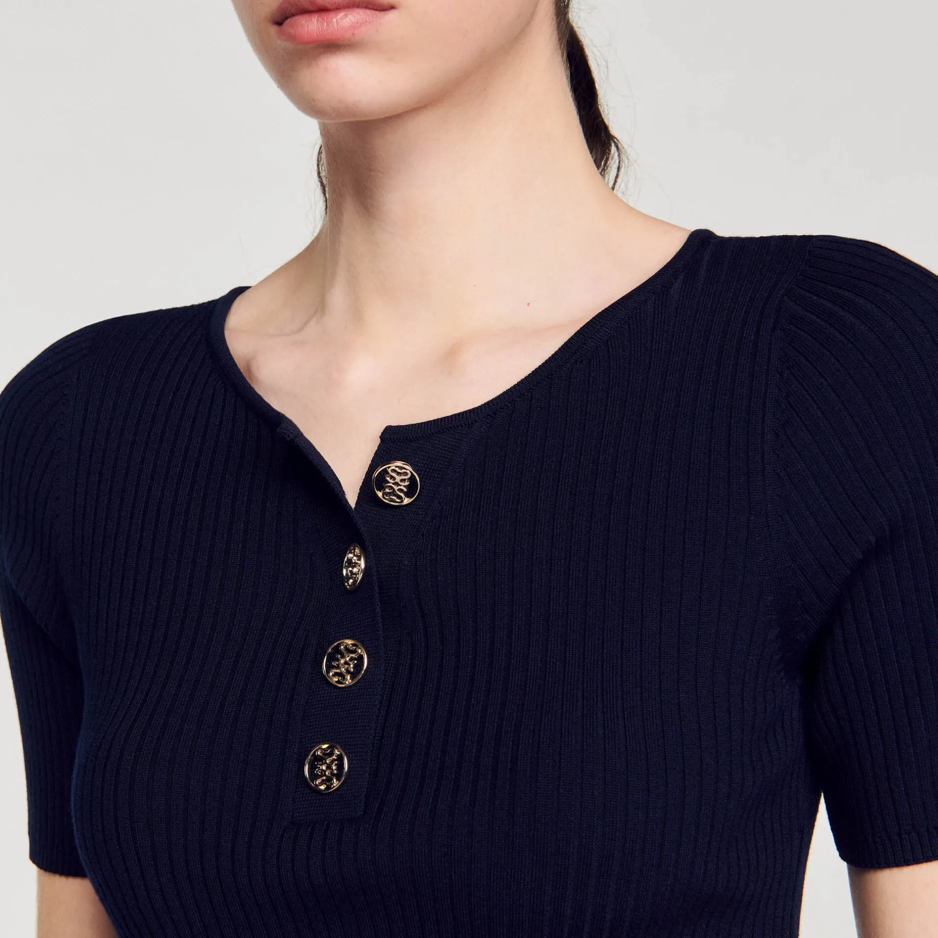 Femme SANDRO Top Court En Maille