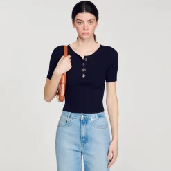 Femme SANDRO Top Court En Maille