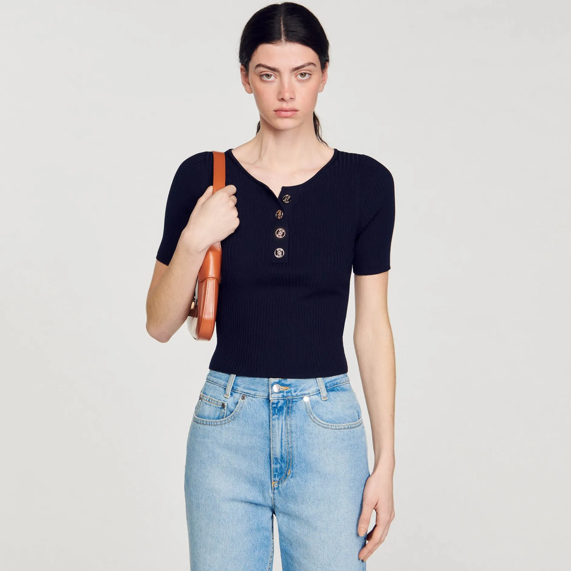 Femme SANDRO Top Court En Maille