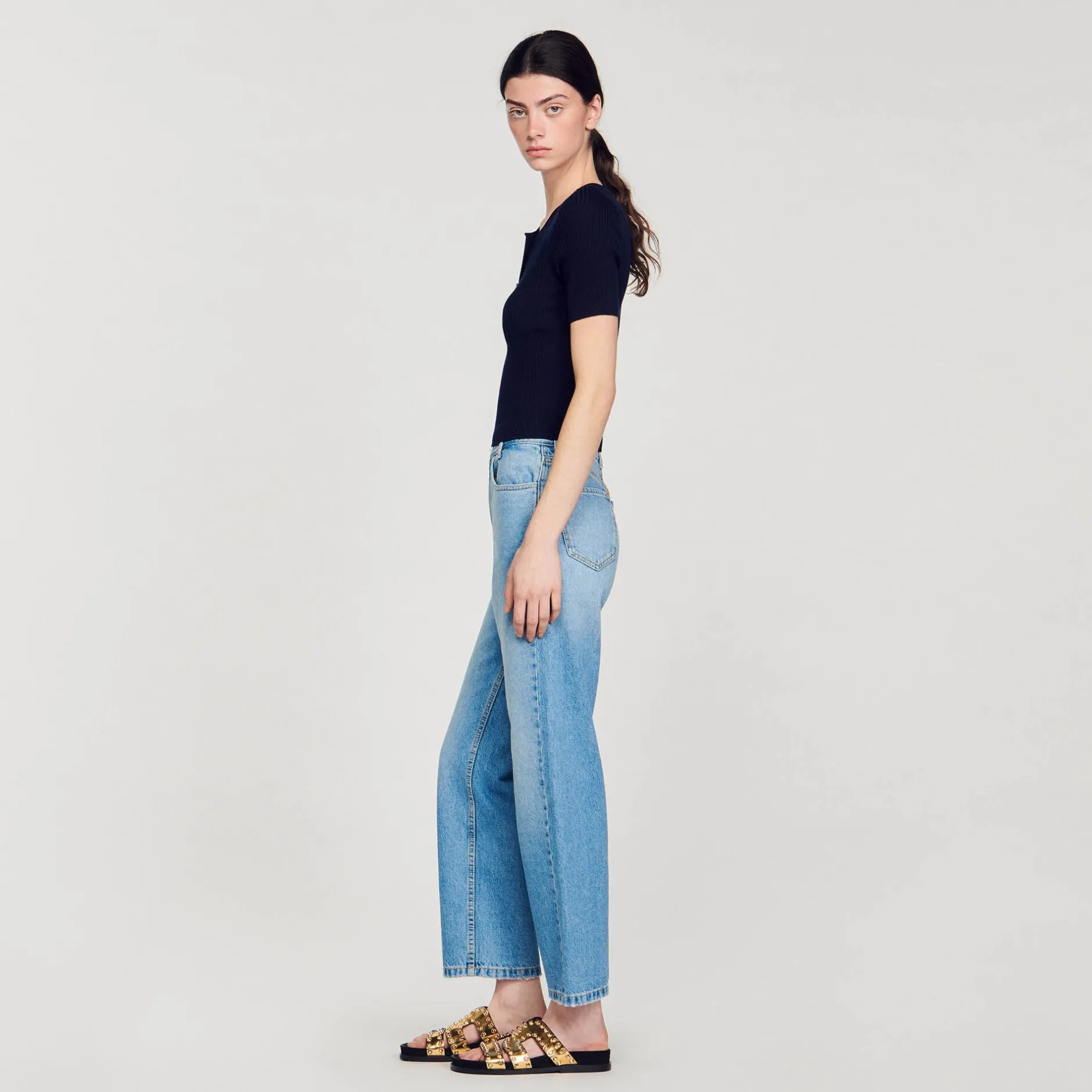 Femme SANDRO Top Court En Maille