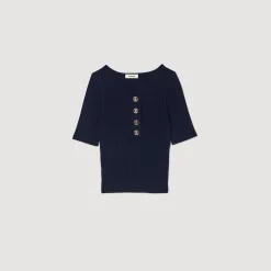 Femme SANDRO Top Court En Maille