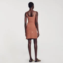 Femme SANDRO Top Court En Maille à Pièces
