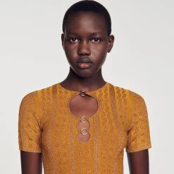 Femme SANDRO Top En Maille Scintillante