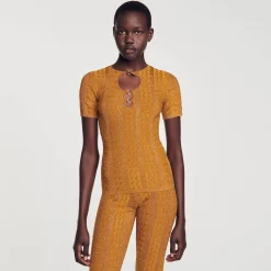 Femme SANDRO Top En Maille Scintillante