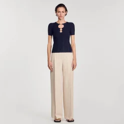 Femme SANDRO Top En Maille Scintillante