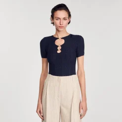 Femme SANDRO Top En Maille Scintillante