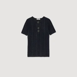 Femme SANDRO Top En Maille Scintillante