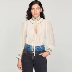 Femme SANDRO Top En Mousseline