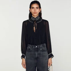 Femme SANDRO Top En Mousseline