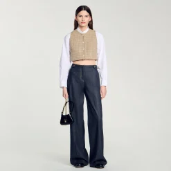 Femme SANDRO Top En Tweed