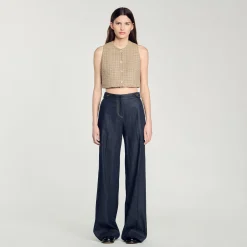 Femme SANDRO Top En Tweed