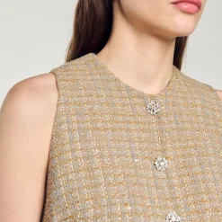Femme SANDRO Top En Tweed