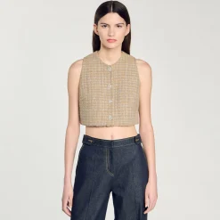 Femme SANDRO Top En Tweed