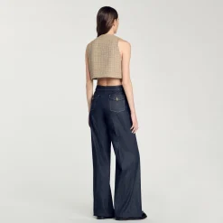 Femme SANDRO Top En Tweed