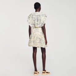 Femme SANDRO Top Fleuri à Volants