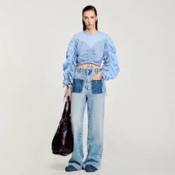 Femme SANDRO Top Imprimé à Liens