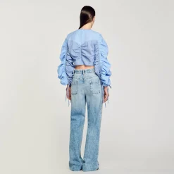 Femme SANDRO Top Imprimé à Liens