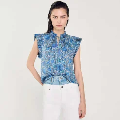 Femme SANDRO Top Imprimé En Soie