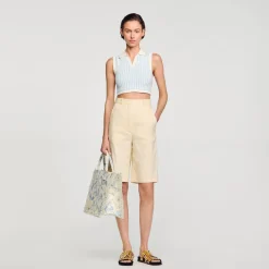 Femme SANDRO Top Rayé En Maille