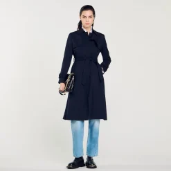 Femme SANDRO Trench à Empiècement Plissé