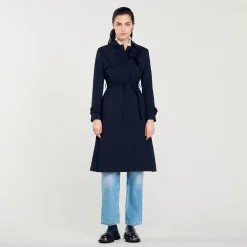 Femme SANDRO Trench à Empiècement Plissé