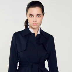 Femme SANDRO Trench à Empiècement Plissé