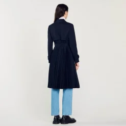 Femme SANDRO Trench à Empiècement Plissé