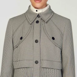 Femme SANDRO Trench Pied-de-poule