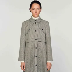 Femme SANDRO Trench Pied-de-poule