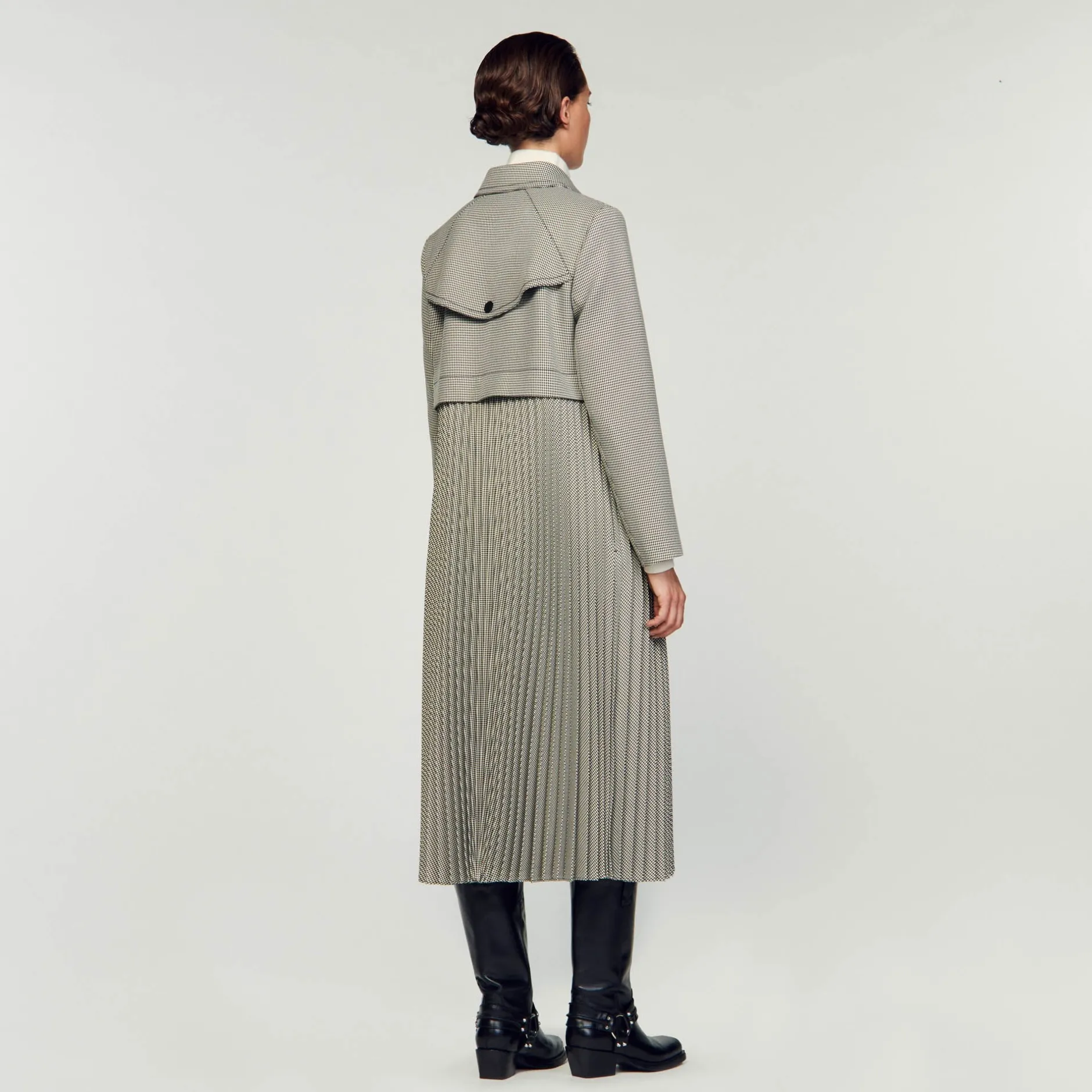 Femme SANDRO Trench Pied-de-poule