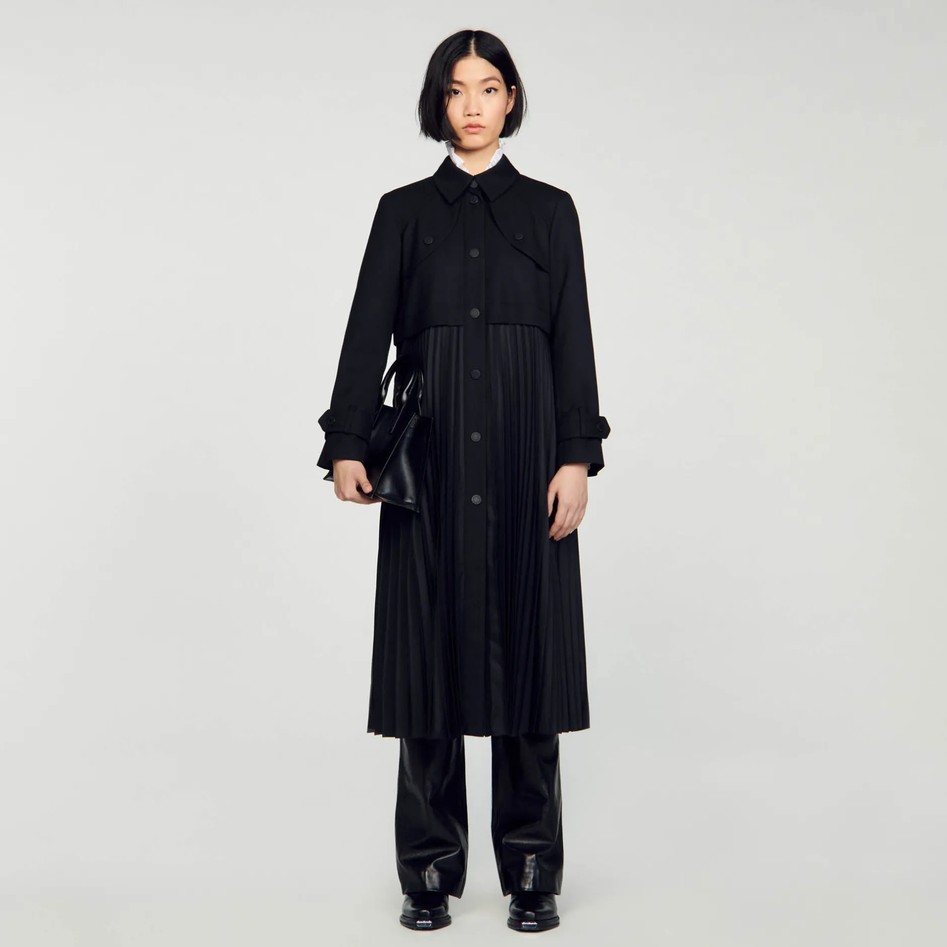 Femme SANDRO Trench Plissé