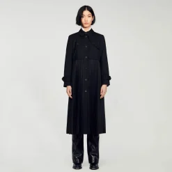 Femme SANDRO Trench Plissé