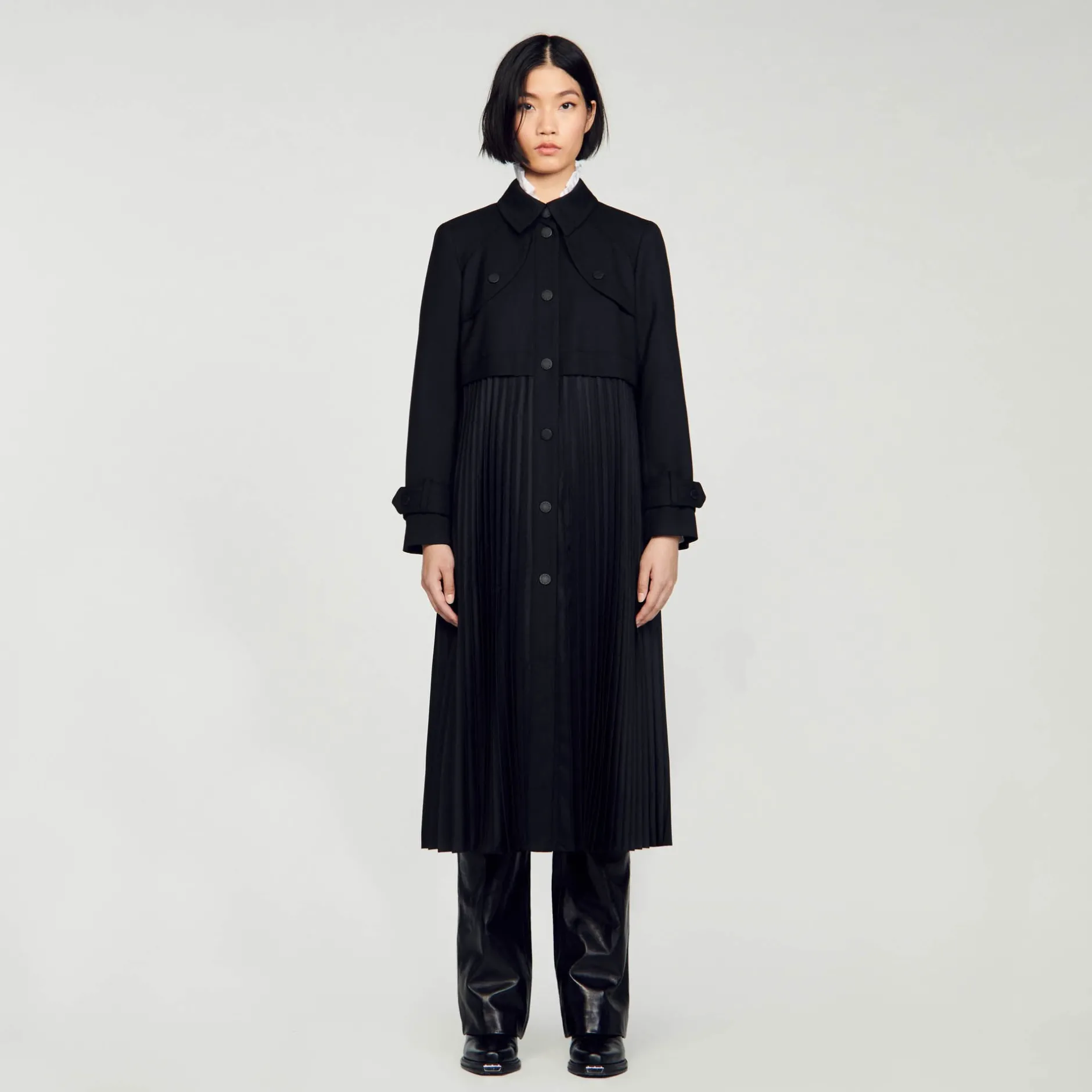 Femme SANDRO Trench Plissé