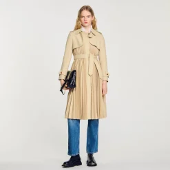 Femme SANDRO Trench Plissé à Ceinturer