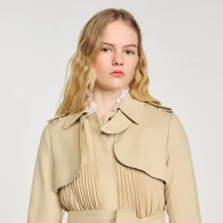 Femme SANDRO Trench Plissé à Ceinturer