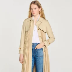 Femme SANDRO Trench Plissé à Ceinturer