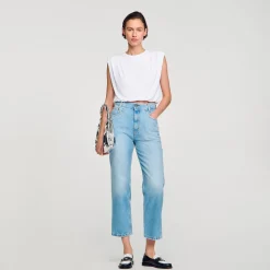 Femme SANDRO T-shirt Court En Coton