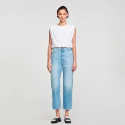 Femme SANDRO T-shirt Court En Coton