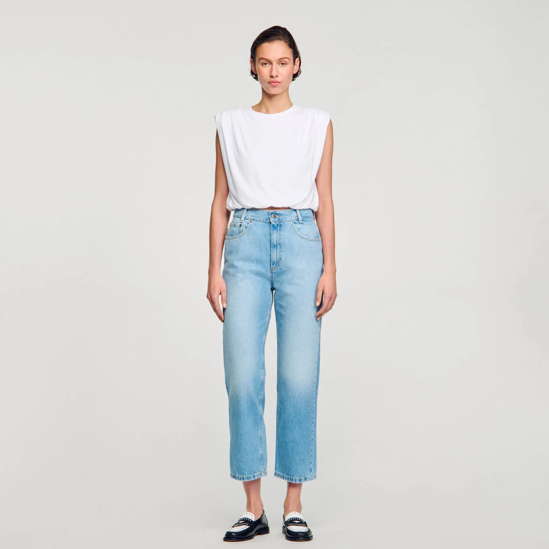Femme SANDRO T-shirt Court En Coton