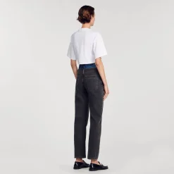 Femme SANDRO T-shirt Court Strassé