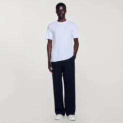 Homme SANDRO T-shirt En Lin Certifié