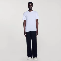 Homme SANDRO T-shirt En Lin Certifié