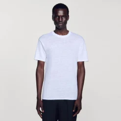Homme SANDRO T-shirt En Lin Certifié