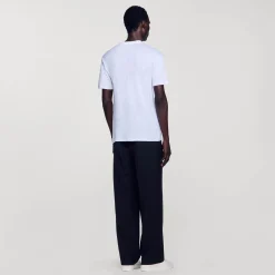 Homme SANDRO T-shirt En Lin Certifié