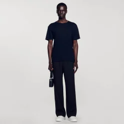 Homme SANDRO T-shirt En Lin Certifié