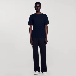 Homme SANDRO T-shirt En Lin Certifié