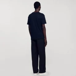 Homme SANDRO T-shirt En Lin Certifié